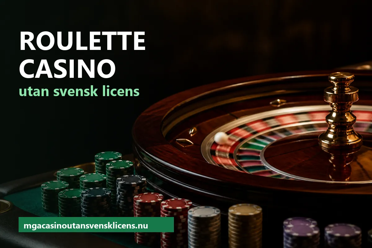 Roulettehjul i rörelse med en vit kula och marker på grönt filtbord – roulette utan svensk licens