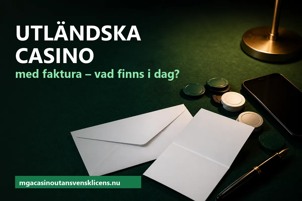 Ett vitt kuvert, en tom räkning, en mobiltelefon och några spelmarker på ett mörkgrönt filtbord i lampljus