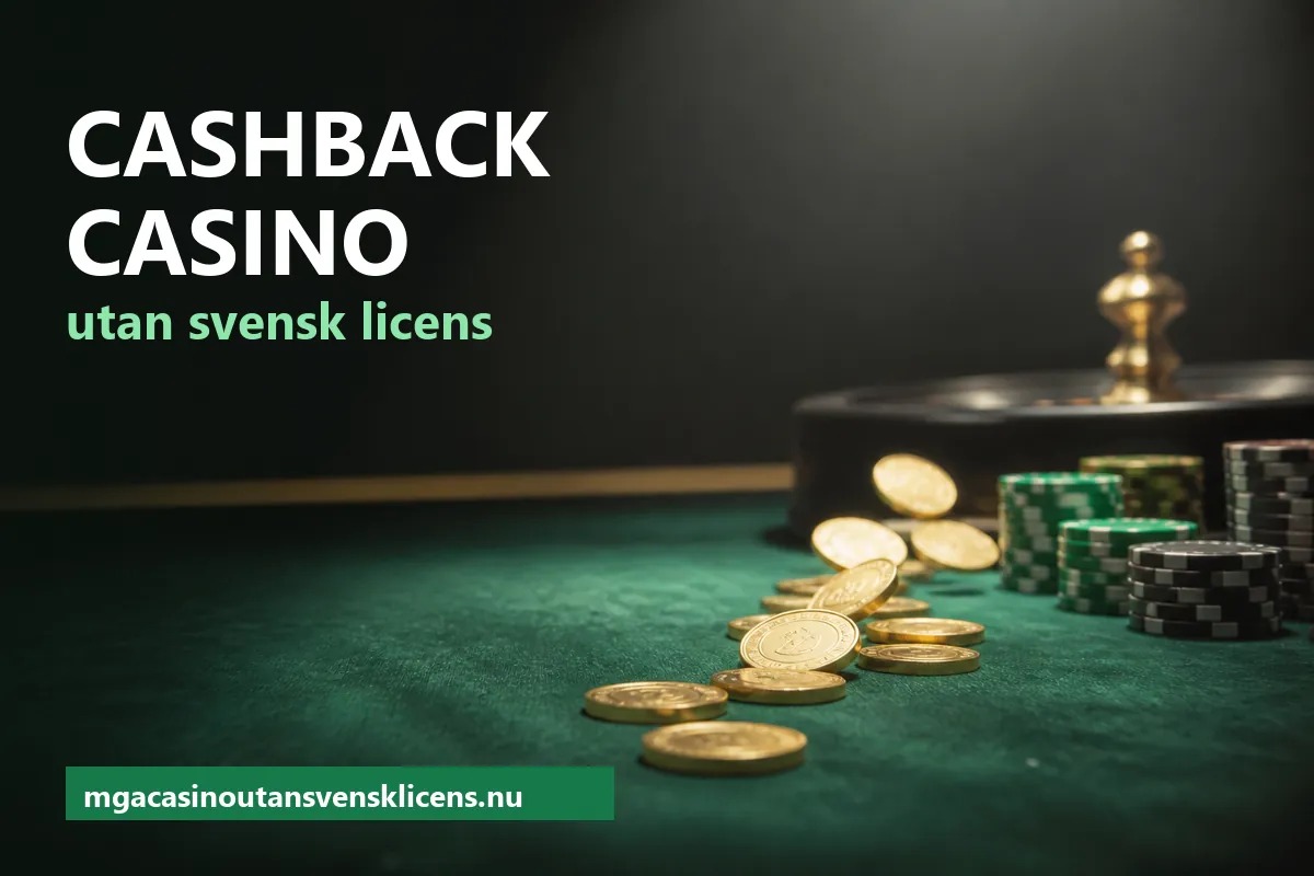 Guldmynt som glider tillbaka över ett mörkgrönt spelbord – cashback casino utan svensk licens