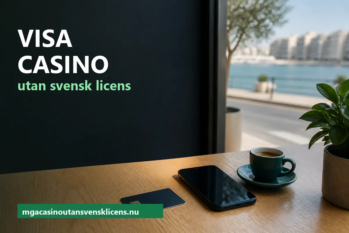 Ett mörkt betalkort, en mobiltelefon och en espresso på ett skrivbord vid fönstret i Sliema
