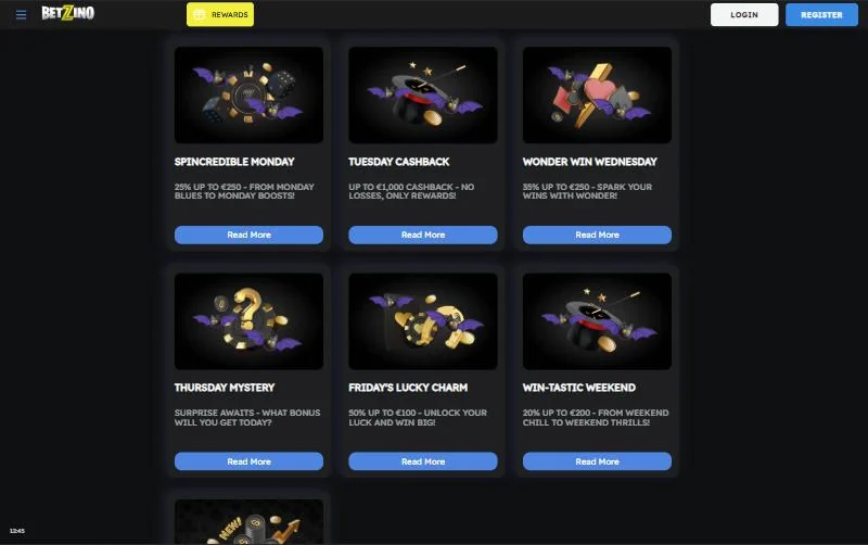 Betzino cashback och veckokampanjer