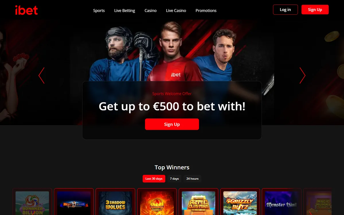 ibet casino startsida på desktop